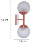 Arandela Bivolt 33x43cm 2 Lâmpadas Infinity Lux Rosê