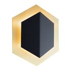 Arandela Bivolt Latão 190mm Quartzo Blumenau Preto Liso/latão