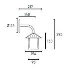 Arandela Blumenau Colonial Nina Quadrada Vidro Pontilhado E27