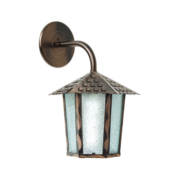 Arandela Blumenau Colonial Sextavada Vidro Pontilhado E27 Biv