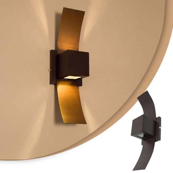 Arandela Box Com Aba 2 Focos Marrom