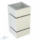 Arandela Branca 2 Frisos Em Alumínio Com 2 Fachos De Luz-g9