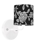 Arandela Branca De Cupula Cilíndrica Floral Prata