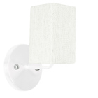 Arandela Branca De Cupula Quadrada Linho Claro