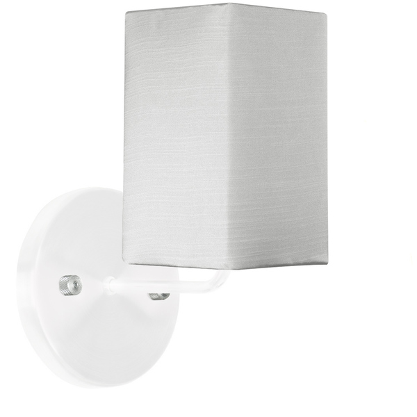 Arandela Branca De Cupula Quadrada Shantung Cinza