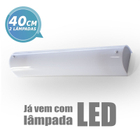 Arandela camarim 42cm + 2 lâmpadas LED E27 12w 6000K bivolt -