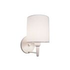 Arandela Cilindrica Md-2009 Base Branco Cúpula Em Tecido 14x1