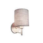 Arandela Cilindrica Md-2009 Base Branco Cúpula Em Tecido 14x1