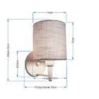 Arandela Cilindrica Md-2009 Base Branco Cúpula Em Tecido 14x1