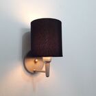 Arandela Cilindrica Md-2009 Base Cinza Cúpula Em Tecido 14x15