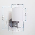 Arandela Cilindrica Md-2009 Base Cinza Cúpula Em Tecido 14x15