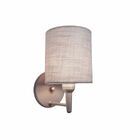 Arandela Cilindrica Md-2009 Base Cinza Cúpula Em Tecido 14x15