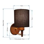 Arandela Cilíndrica Md-2009 Base Cobre Cúpula Em Tecido 14x15