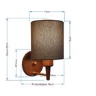 Arandela Cilíndrica Md-2009 Base Cobre Cúpula Em Tecido 14x15