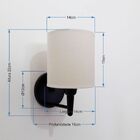 Arandela Cilindrica Md-2009 Base Preto Cúpula Em Tecido 14x15