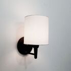 Arandela Cilindrica Md-2009 Base Preto Cúpula Em Tecido 14x15