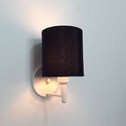 Arandela Cilíndrica Vivare Md-2009 Base Branco Cúpula Em Teci