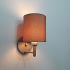 Arandela Cilíndrica Vivare Md-2009 Base Cinza Cúpula Em Tecid