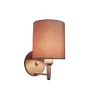 Arandela Cilíndrica Vivare Md-2009 Base Cinza Cúpula Em Tecid