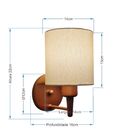 Arandela Cilíndrica Vivare Md-2009 Cobre Cúpula Em Tecido - B