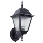 Arandela Colonial Alumínio E Vidro Retro Vintage E-27 - Preta