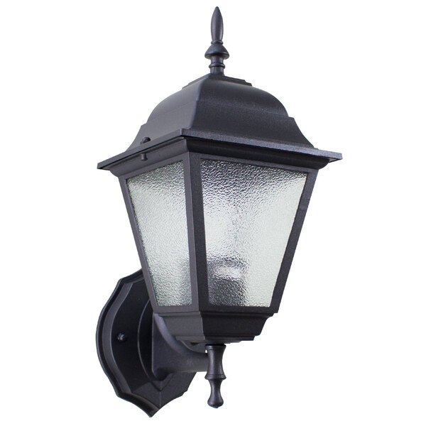 Arandela Colonial Alumínio E Vidro Retro Vintage E-27 - Preta