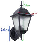 Arandela Colonial Alumínio E Vidro Retro Vintage E-27 - Preta