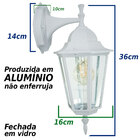 Arandela Colonial em alumínio vintage E27 retro - branca st20