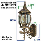 Arandela Colonial em alumínio vintage E27 retro - ouro velho