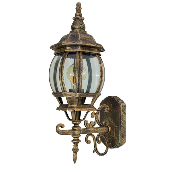 Arandela Colonial em alumínio vintage E27 retro - ouro velho