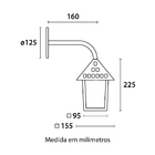 Arandela Colonial Quadrada Blumenau Cobre Liso