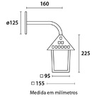 Arandela Colonial Quadrada Vidro Pontilhado 102900-04 Blumena
