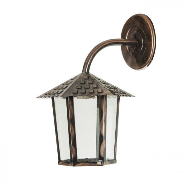 Arandela Colonial Sextavada Vidro Liso 109400-05 Blumenau Cob