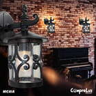 Arandela Colonial Vintage Preta Nicaia 1l