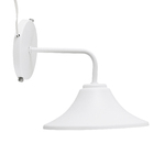 Arandela de Parede com fio Branca Alumínio Chapéu Luz Vita