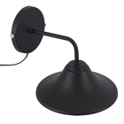 Arandela com fio Preta Alumínio Chapéu Luz Vita