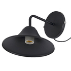 Arandela com fio Preta Alumínio Chapéu Luz Vita