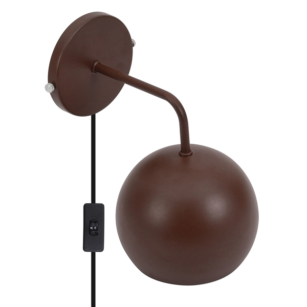 Arandela de Parede com fio Tabaco Alumínio Ball Luz Vita