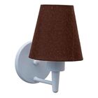 Arandela Cone Md-2004 Base Branco Cúpula Em Tecido 14/14x07cm