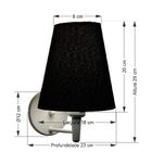 Arandela Cone Md-2007 Base Branco Cúpula Em Tecido 20/08x18cm