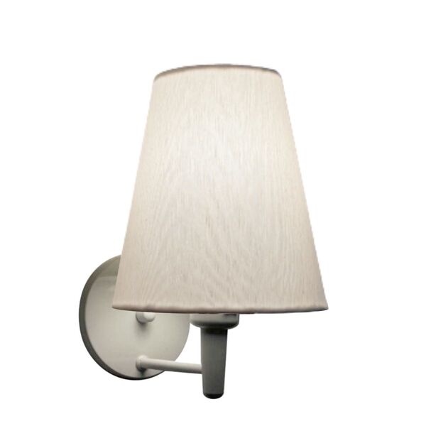 Arandela Cone Md-2007 Base Branco Cúpula Em Tecido 20/08x18cm