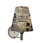 Arandela Cone Md-2007 Base Branco Cúpula Em Tecido 20/08x18cm