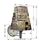 Arandela Cone Md-2007 Base Branco Cúpula Em Tecido 20/08x18cm