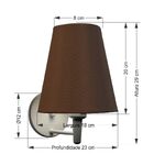 Arandela Cone Md-2007 Base Branco Cúpula Em Tecido 20/08x18cm