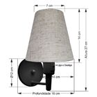 Arandela Cone Md-2013 Preto C/ Liga E Desl Cúpula Tecido - Bi