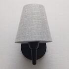 Arandela Cone Vivare Md-2004 Base Preto Cúpula Em Tecido - Bi