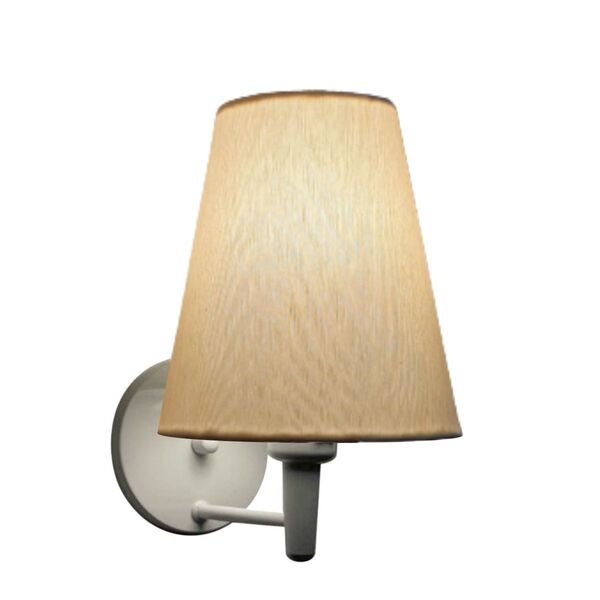 Arandela Cone Vivare Md-2007 Base Branco Cúpula Em Tecido - B