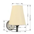 Arandela Cone Vivare Md-2007 Base Branco Cúpula Em Tecido - B