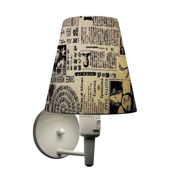 Arandela Cone Vivare Md-2032 Base Branco Com Interruptor Cúpu