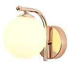 Arandela Corner Dourada Vidro Branco 15x15cm Para 1xg9 Bivolt